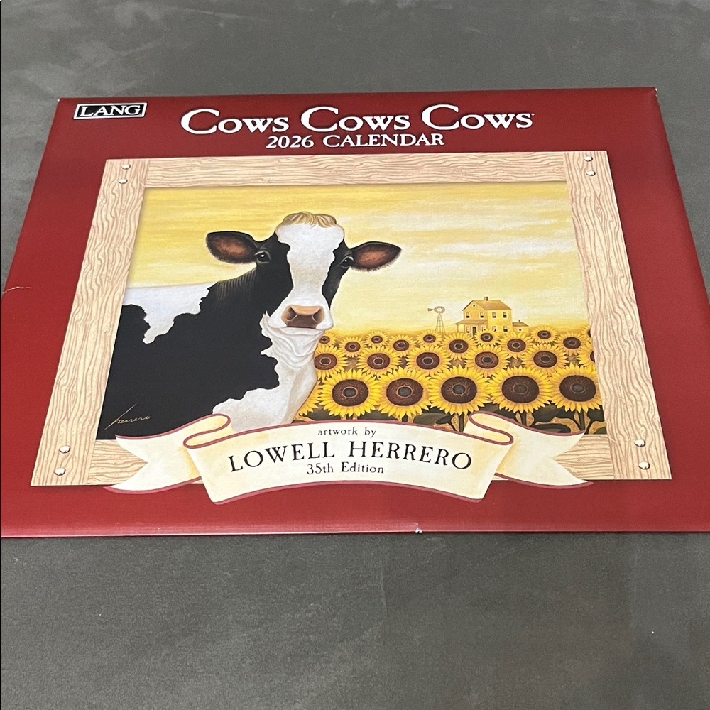Lange Red and Cream Cows 2026 Calendar